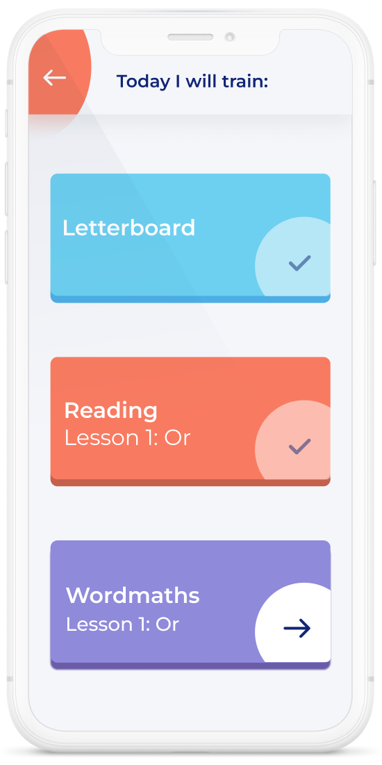GoLexic dyslexia app menu EN